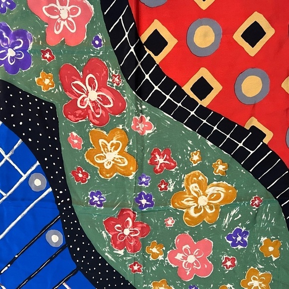 Aker Odullu Seri Abstract Geometric Artsy Colorful Scarf - Picture 8 of 9